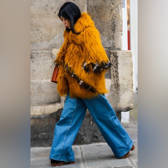 Dries Van Noten 2018 Runway Mustard Faux Shearling Coat - Picture 3 of 16